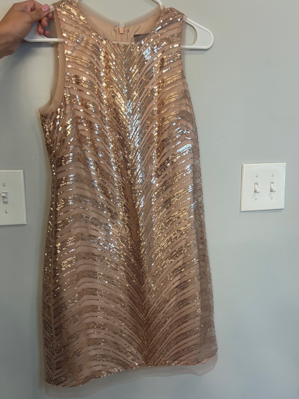 Vince Camuto Sequin Dress - Champagne/Rosey Gold | Size 4
